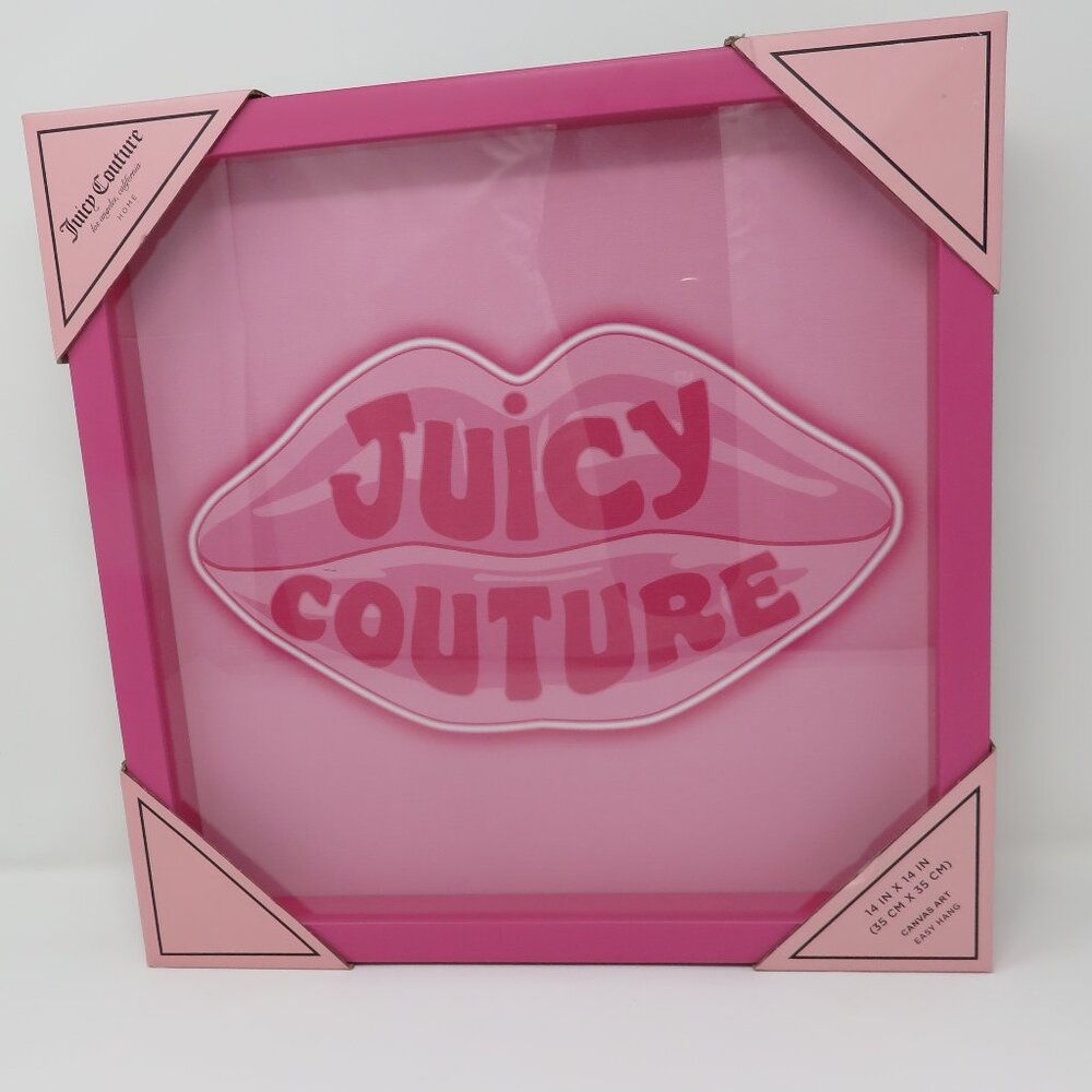 Juicy Couture Lip Framed Printed Art picture 14 x 14